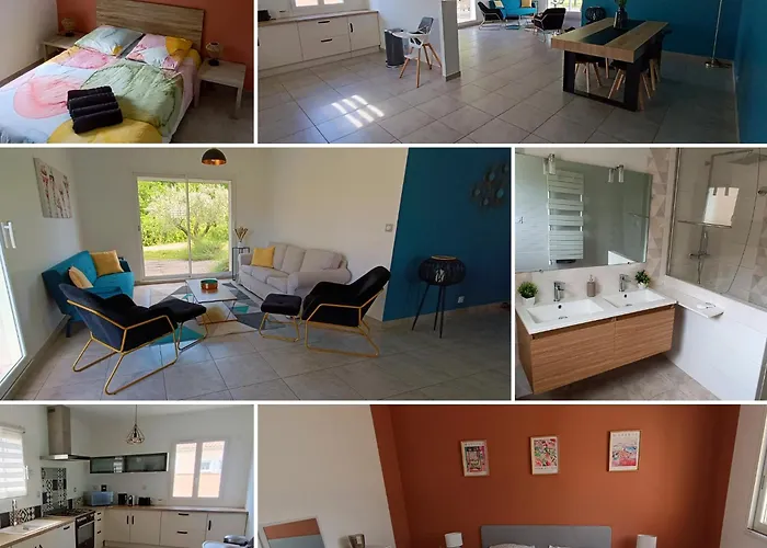 La Lyne - Moderne 4 8 Personnes Clim Hébergement de vacances Lèzan
